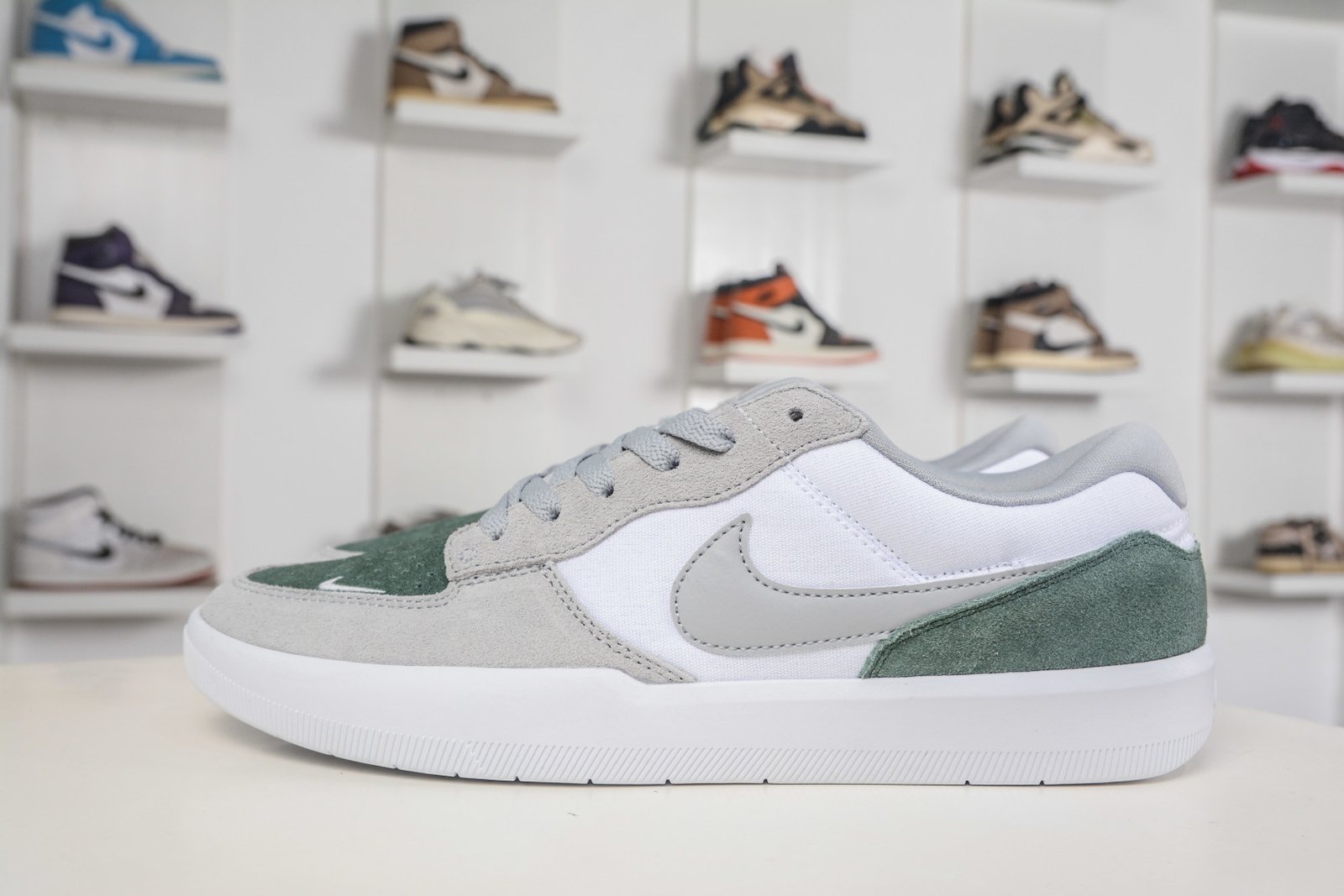 Nike SB Force 58 Low Retro Skate Shoes DV54477 105 - White/Gum Canvas Suede