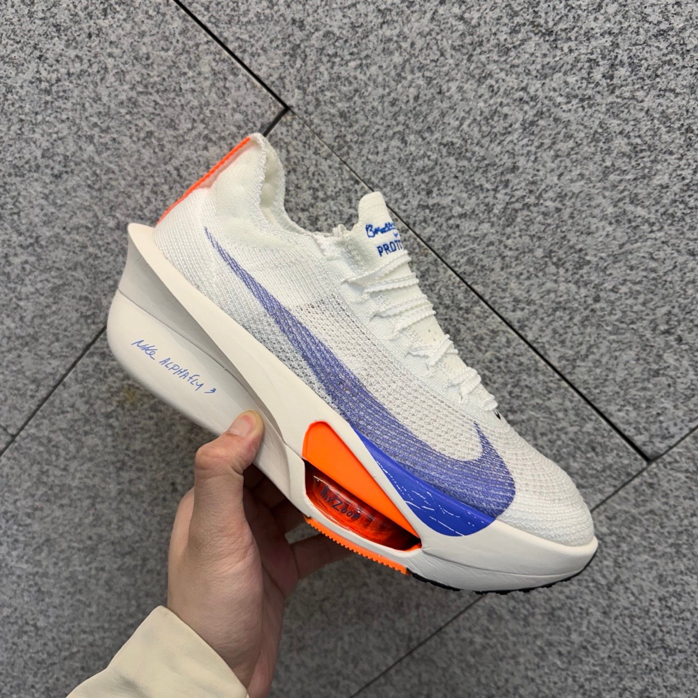 Nike Air Zoom Alphafly Next% 3 Electric 'White Blue Orange' Marathon Carbon Plate Running Shoes HF7357-900