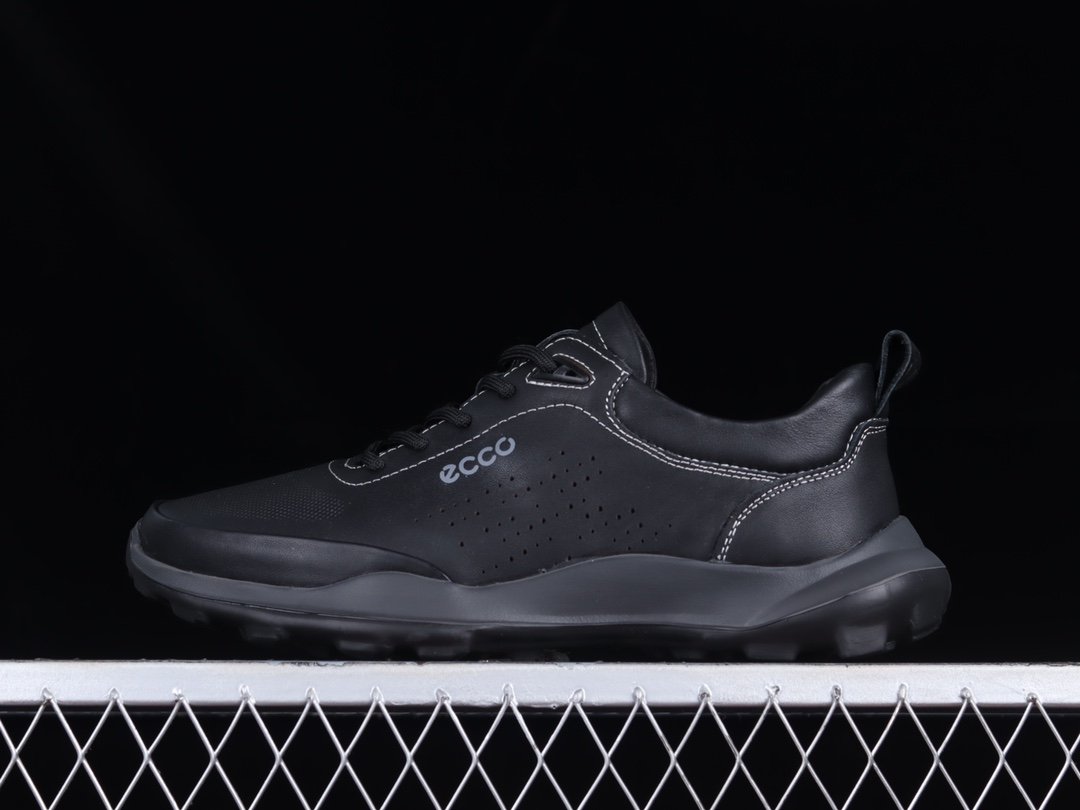 ECCO Men's 870909 Series Low-Top Breathable Leather Casual Walking Shoes - Black