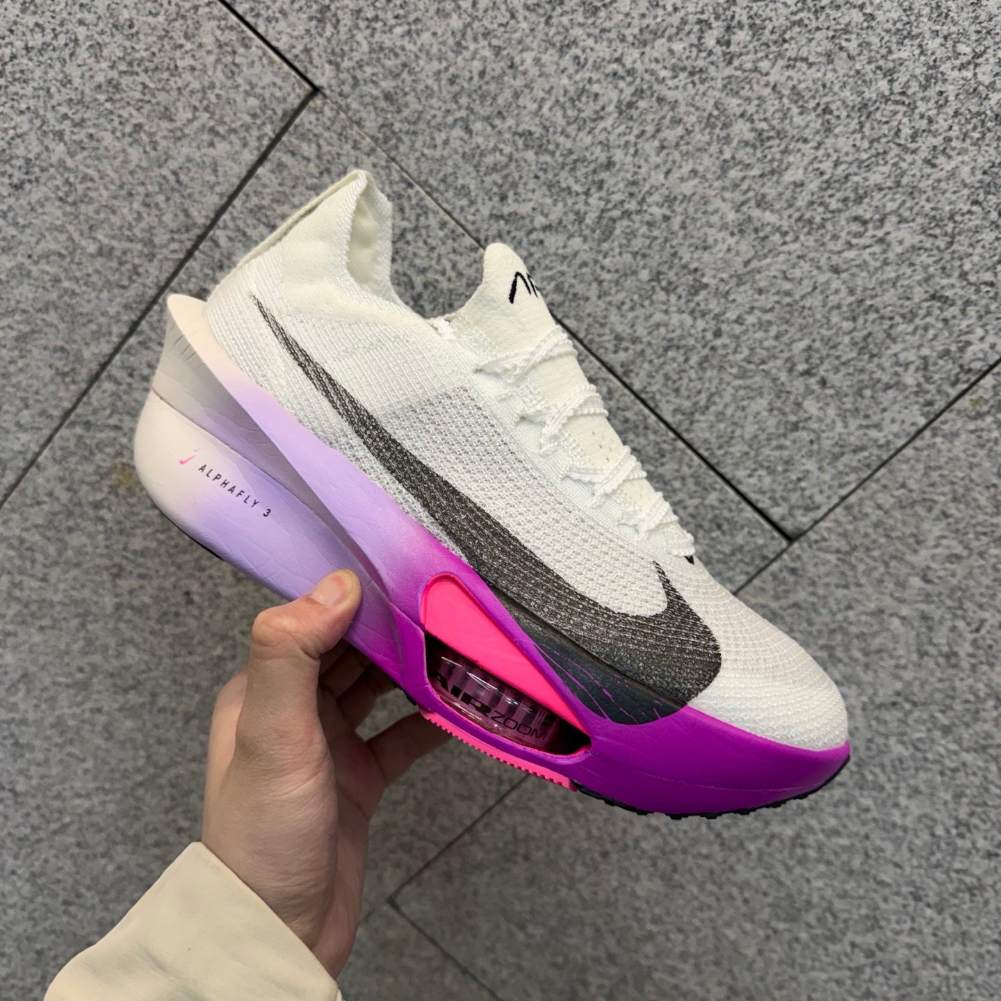 Nike Air Zoom Alphafly Next% 3 Electric White Purple Carbon Fiber Running Shoes FD8311-100