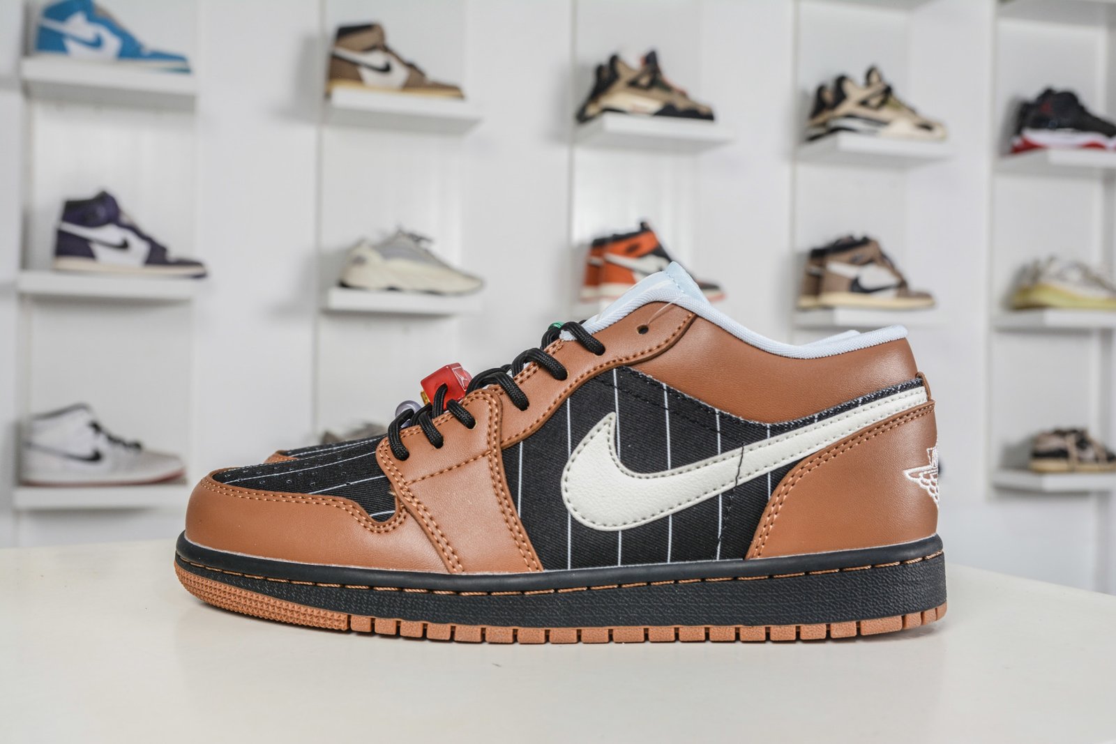 Air Jordan 1 Low 'Black Brown' Premium Leather Casual Sneakers - IR7560-010
