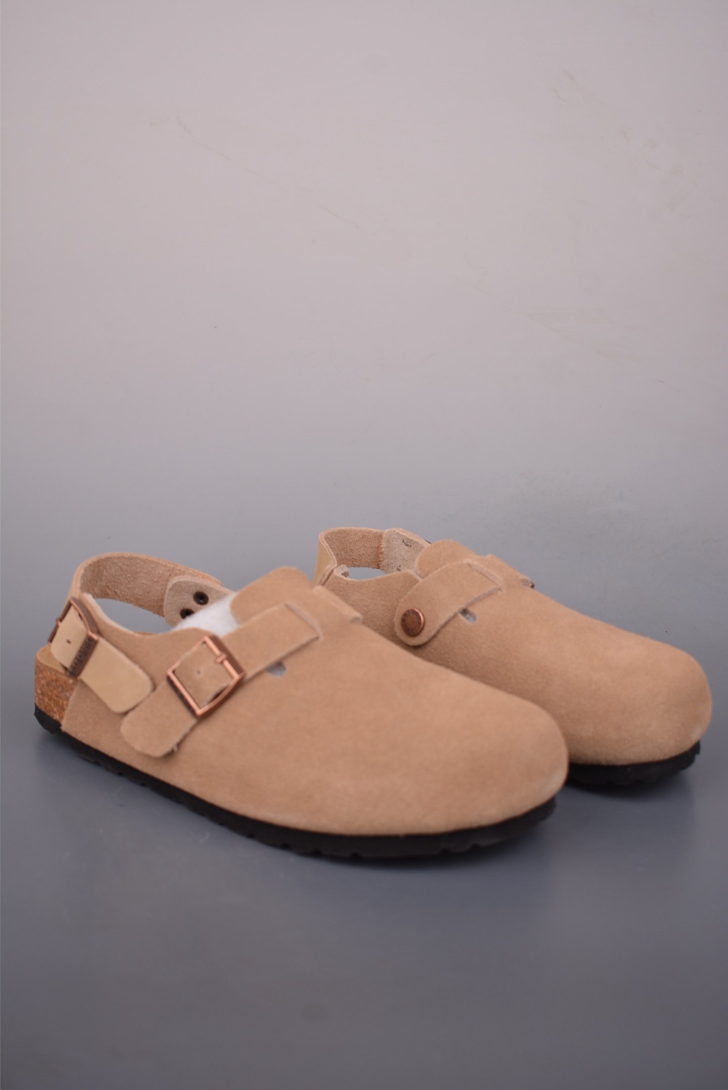 Birkenstock Boston Shearling Suede Leather Mules - Fur-Lined Warm Winter Clogs