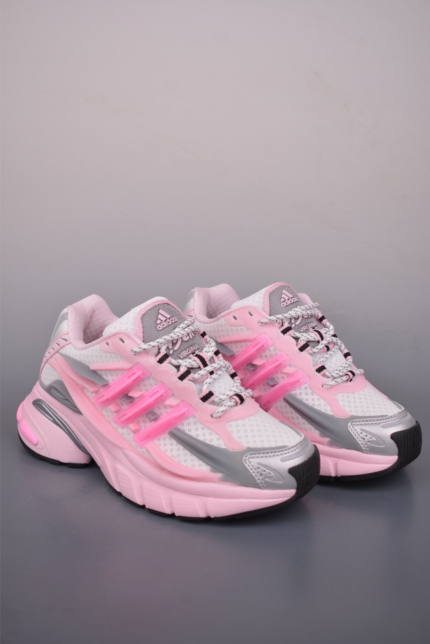 Pharrell x Atmos x adidas Adistar Cushion 'Jellyfish' Metallic Silver Retro Dad Shoes KI01642722