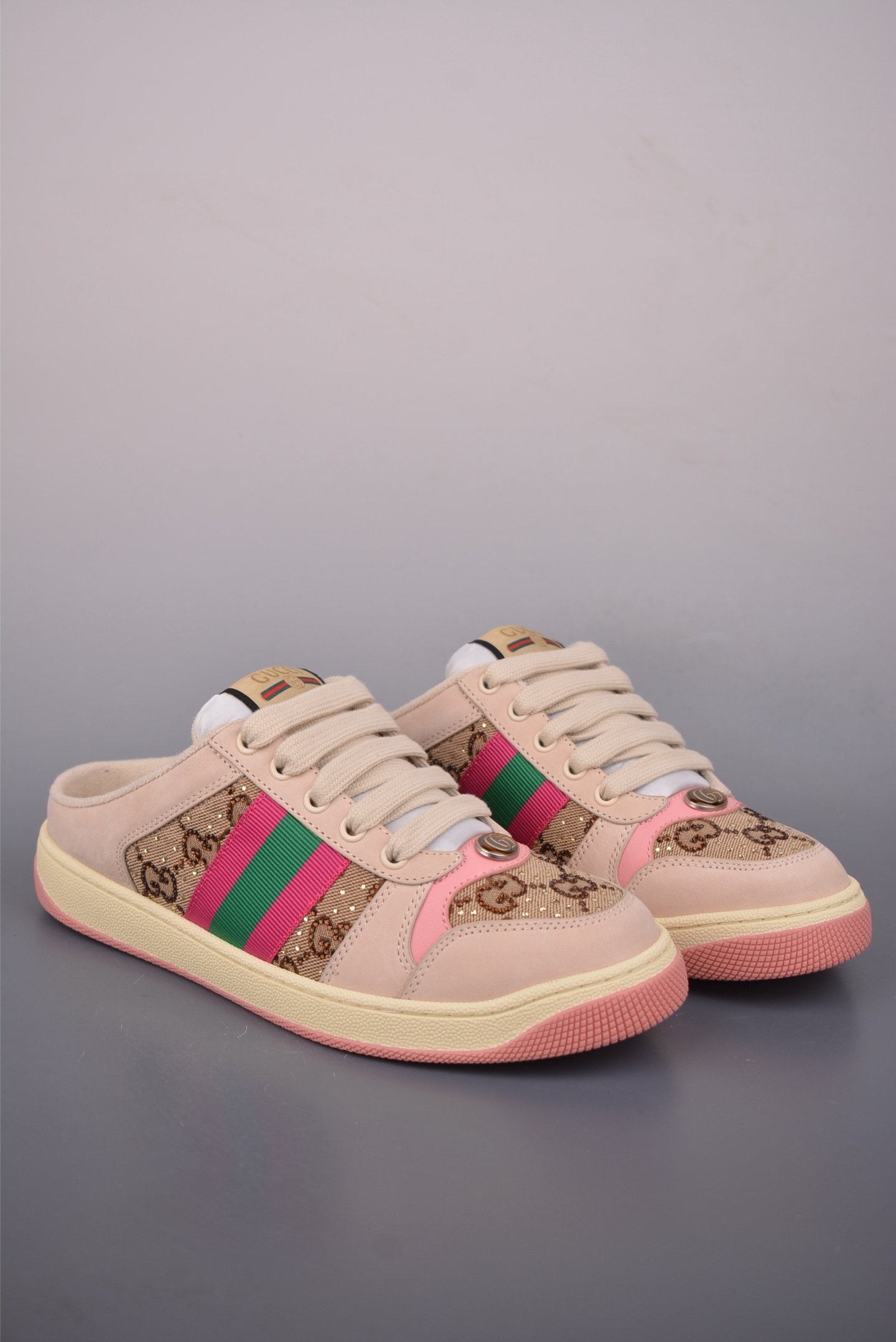 Gucci Shift Series Retro Leather Mule Sneakers Vintage GAT Style - 6695822936
