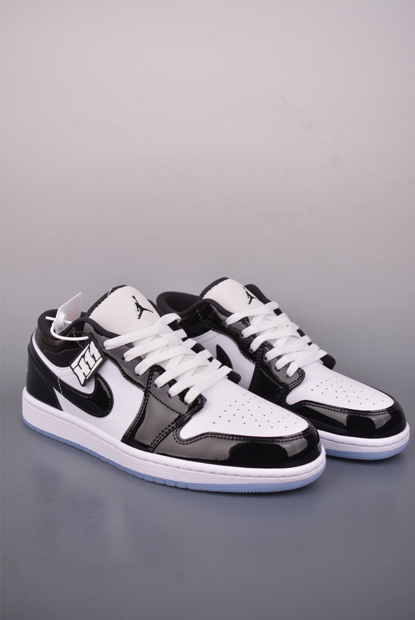 Air Jordan 1 Low 'Patent Black White' Panda Low-Top Casual Sneakers DV1309-100