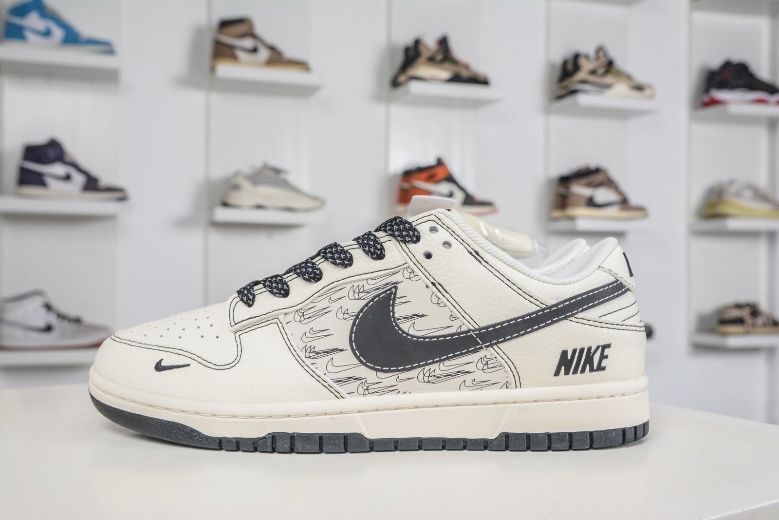 Nike SB Dunk Low Multi-Swoosh Cream Black - HH7518-094 Premium Batch