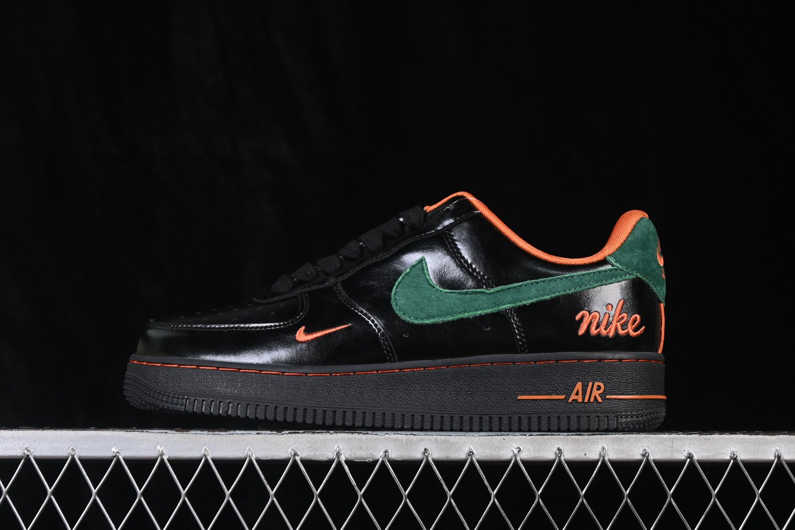 Nike Air Force 1 '07 Low Black Green Orange FV3694-106 Casual Sneakers