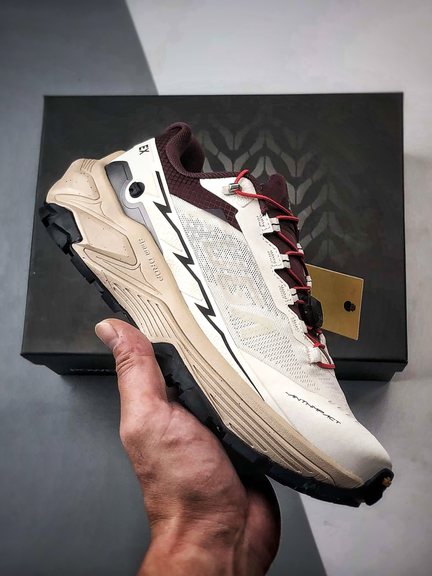 Kailas FUGA EX3 Trail Running Shoes Rice Paper White - Vibram Megagrip Hiking Sneakers