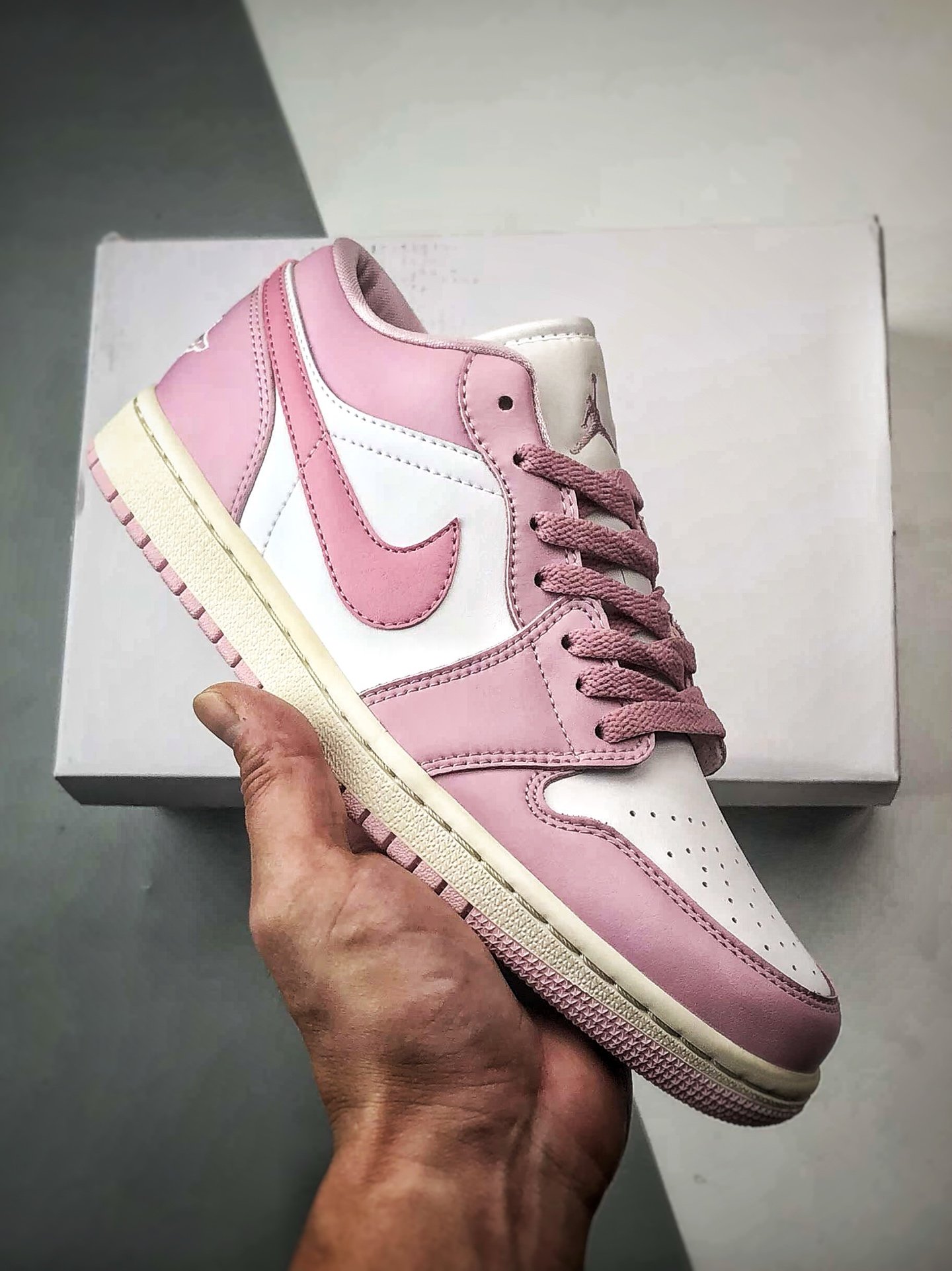 Nike Air Jordan 1 Low 'Element Pink' White Pink Sneakers - DC0774-607