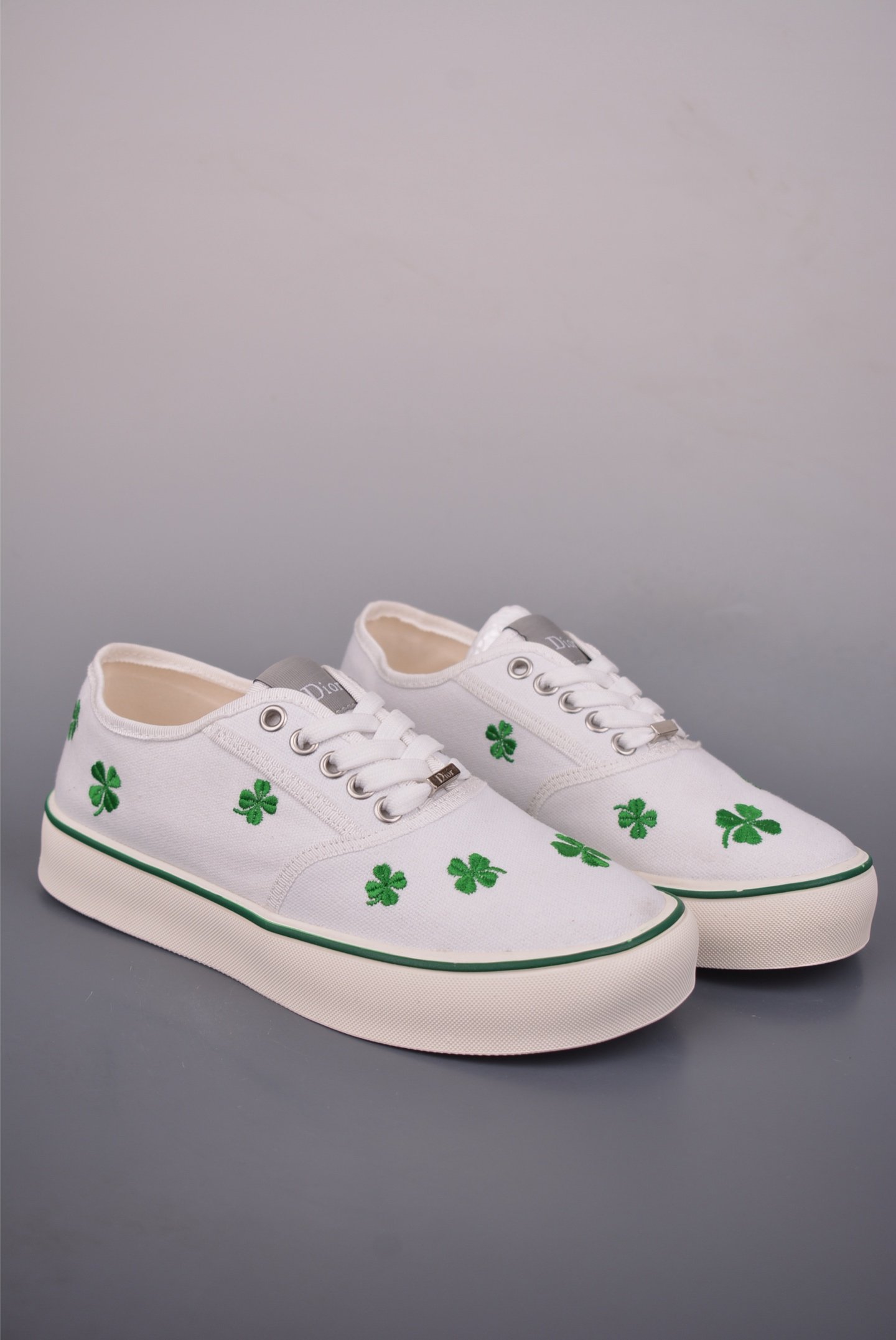 Dior Oblique All Over Embroidery Low-Top Canvas Shoes - Clover Edition KCK519OCC3633
