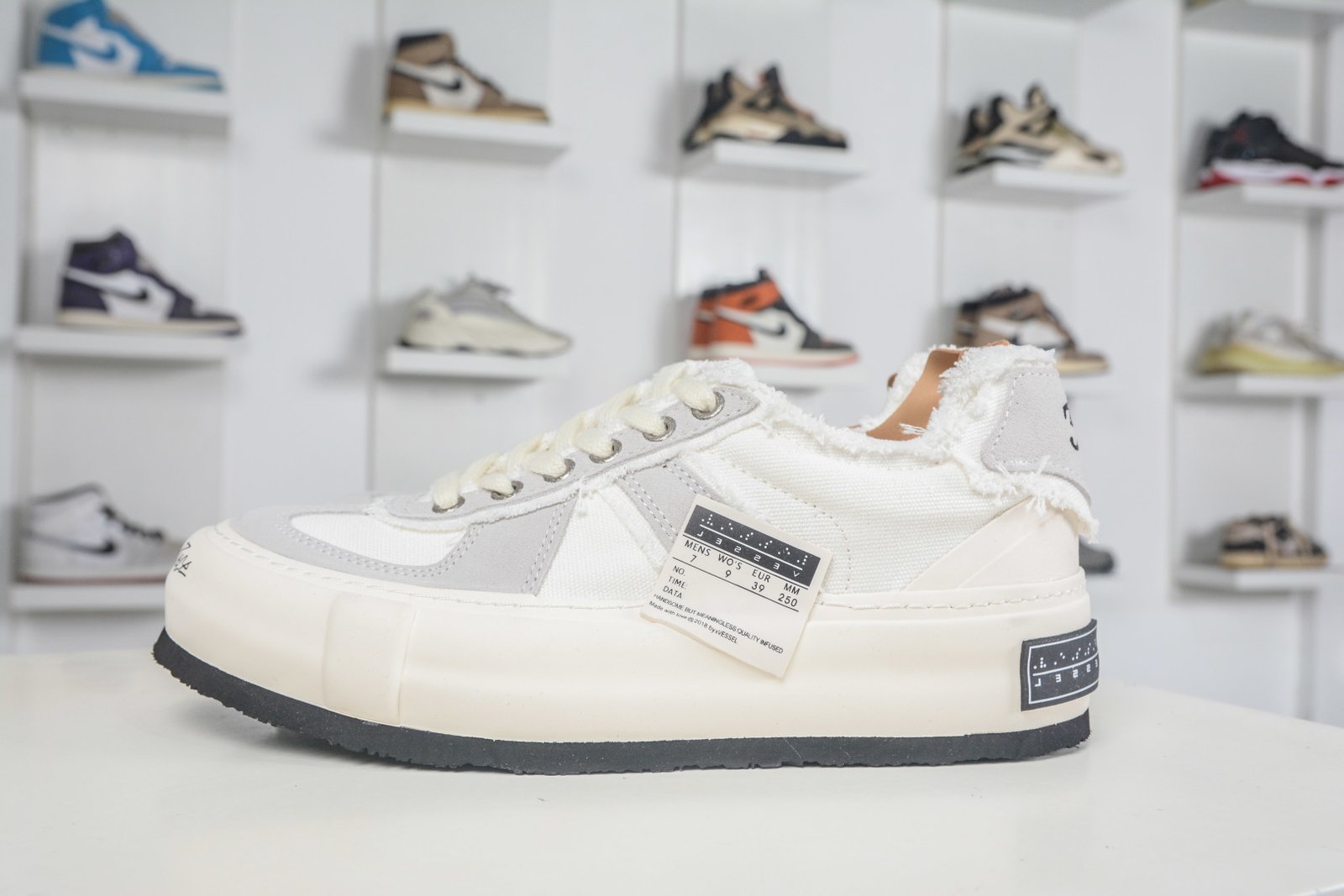 xVESSEL x Vanness Wu Deconstructed German Army Trainer Low-Top Canvas Shoes 'Nougat Snow Flake' - S19X001B