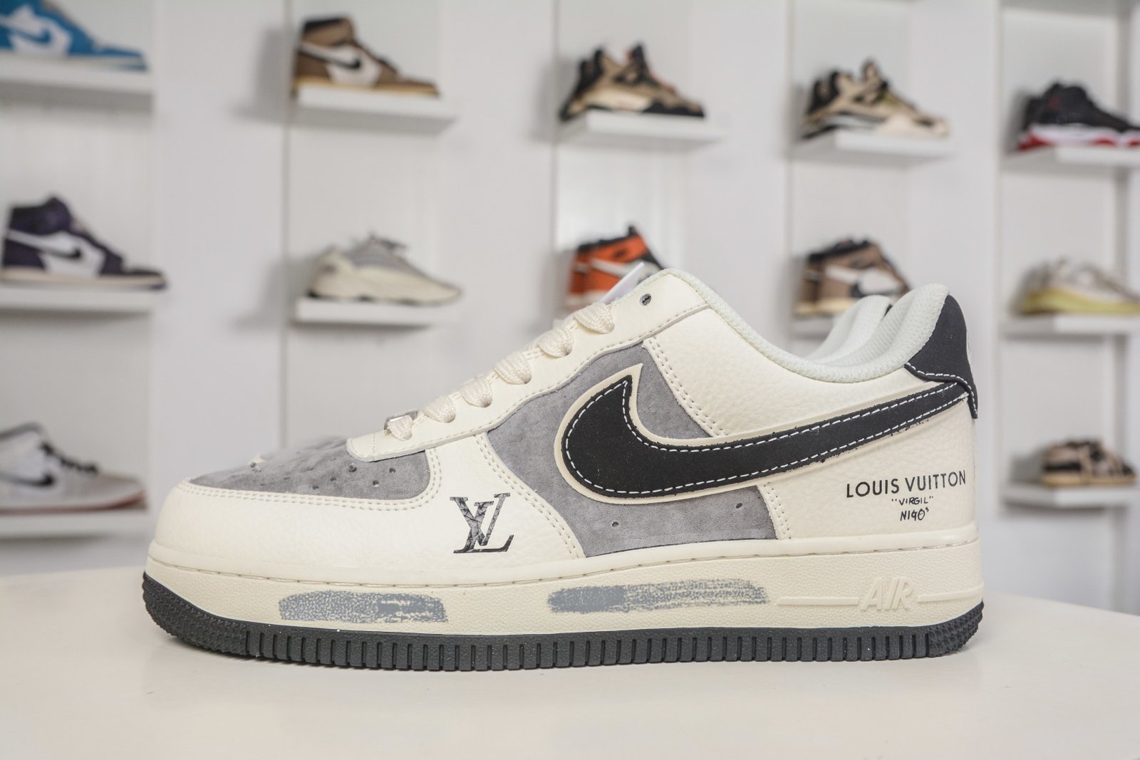 Nike Air Force 1 Low '07 x Louis Vuitton LV Collaboration - White Grey Black KG6699 F33