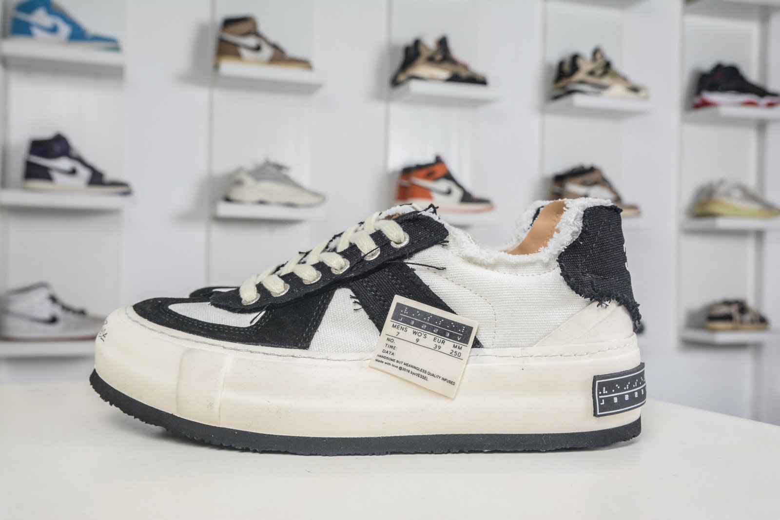 xVESSEL G.O.P. Lows Black Tail Deconstructed Canvas Shoes - S19X001B