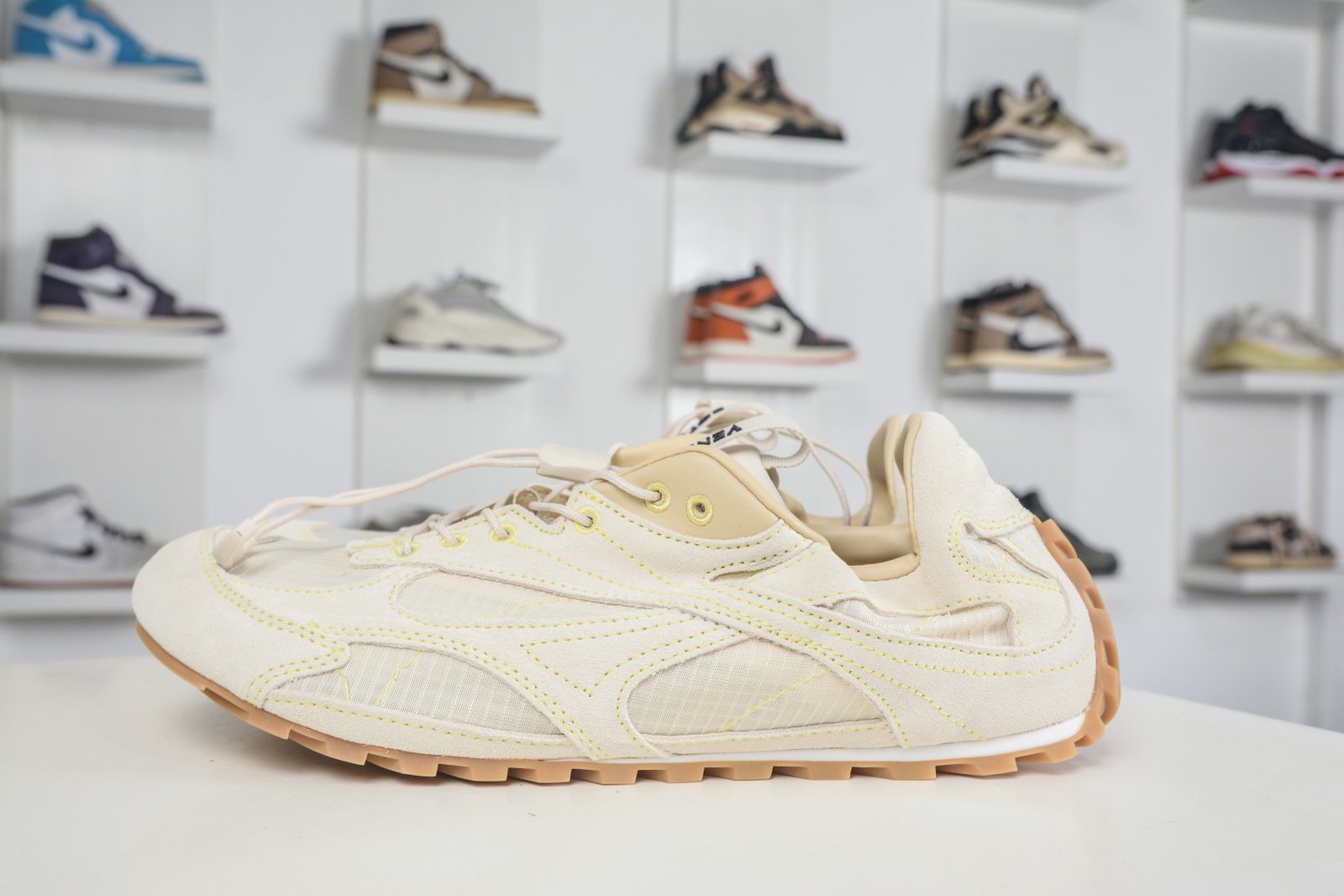 Bottega Veneta Orbit Flash Mary Jane Sneakers - Mesh and Suede Retro Casual Shoes