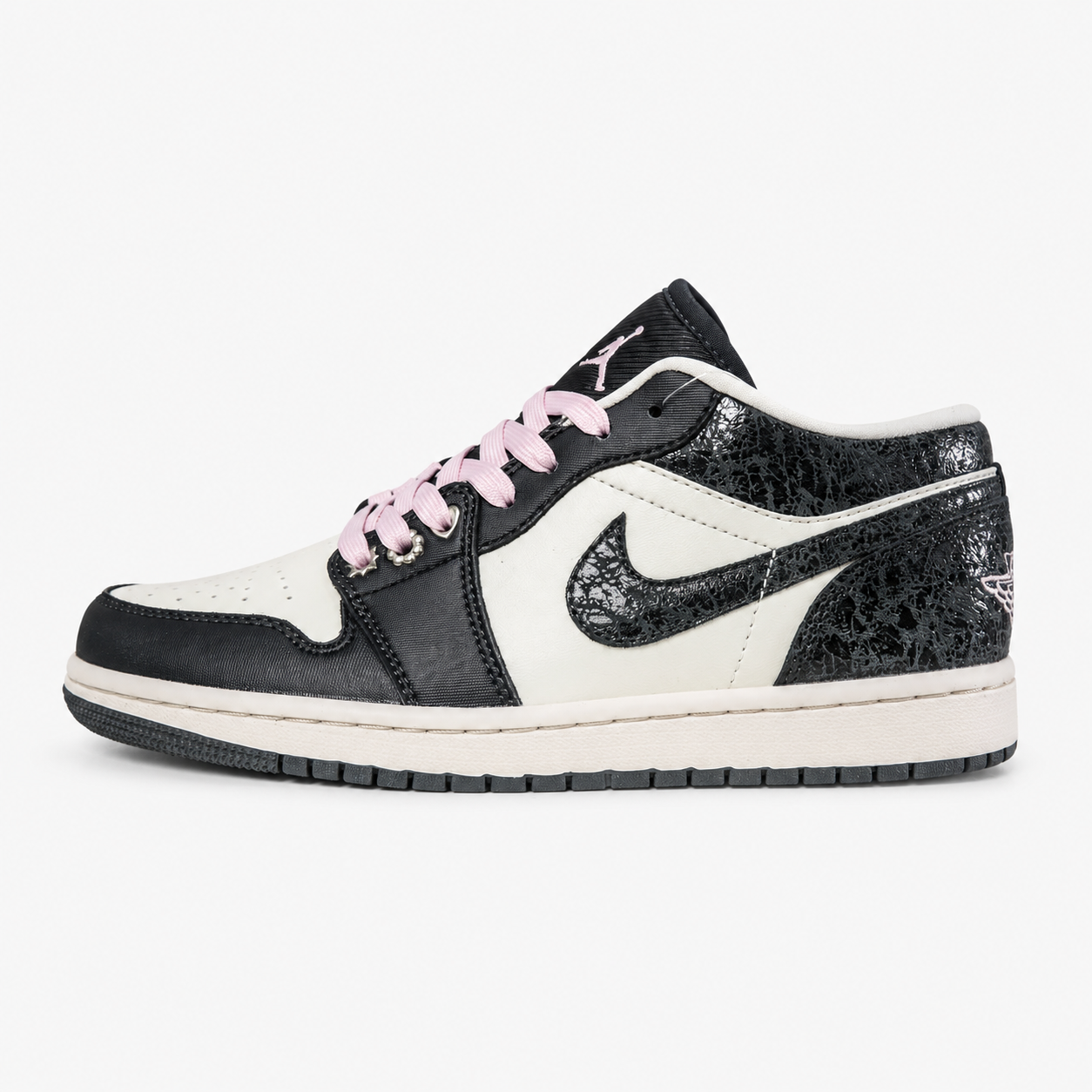 Air Jordan 1 Low 'Carbon Black' II0595-001 Premium Leather Casual Board Shoes
