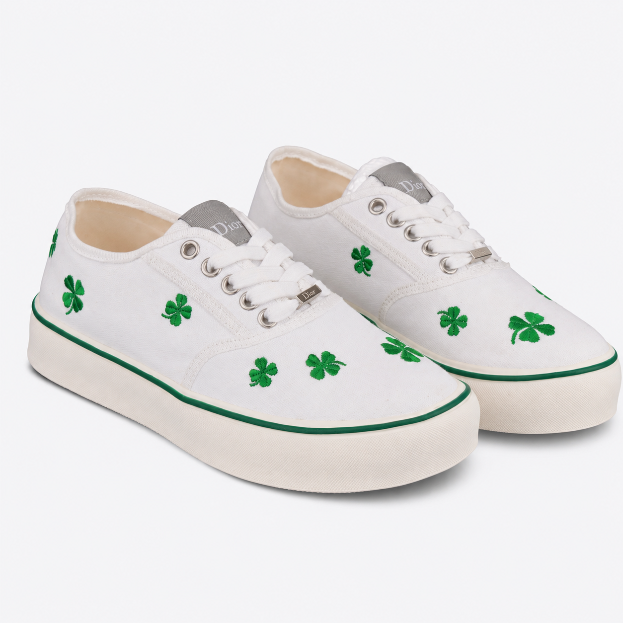 Dior Oblique All Over Embroidery Low-Top Canvas Shoes - Clover Edition KCK519OCC3633