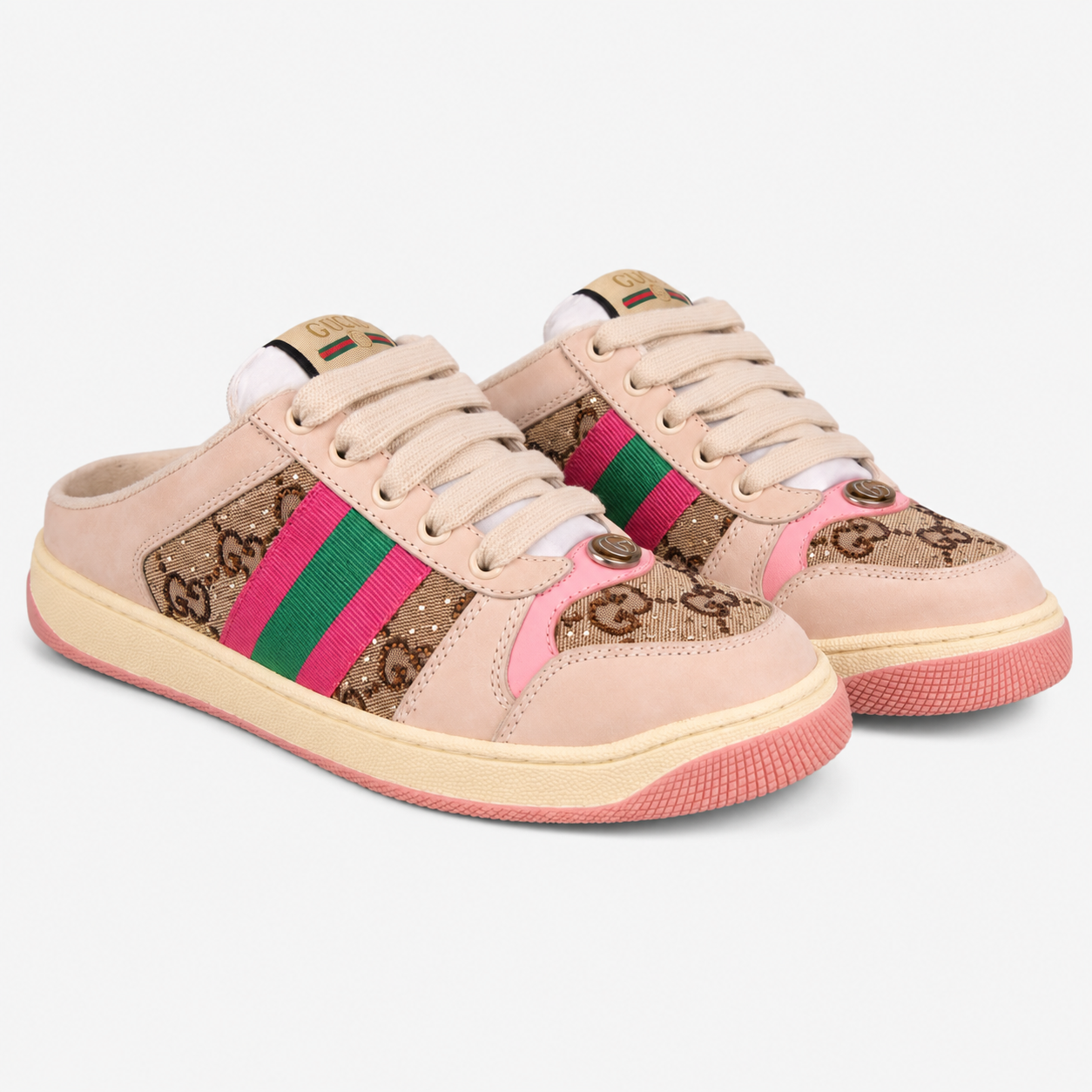 Gucci Shift Series Retro Leather Mule Sneakers Vintage GAT Style - 6695822936