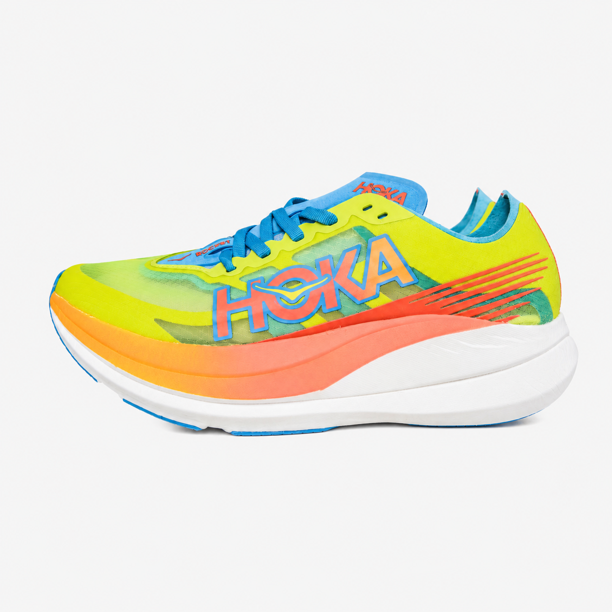 Hoka One One Rocket X 2 Carbon Racing Shoes - Translucent Mesh Lightweight Running Shoes - 1127927/HEIB