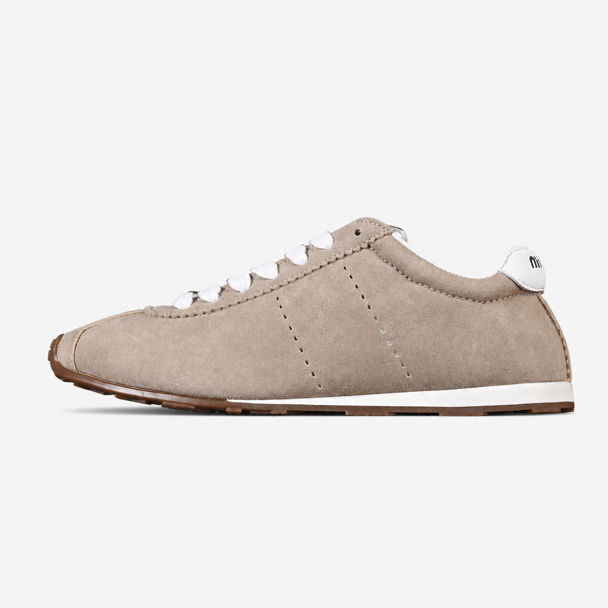 Miu Miu Plume Low-Top Lace-Up GAT Casual Sneakers - Khaki