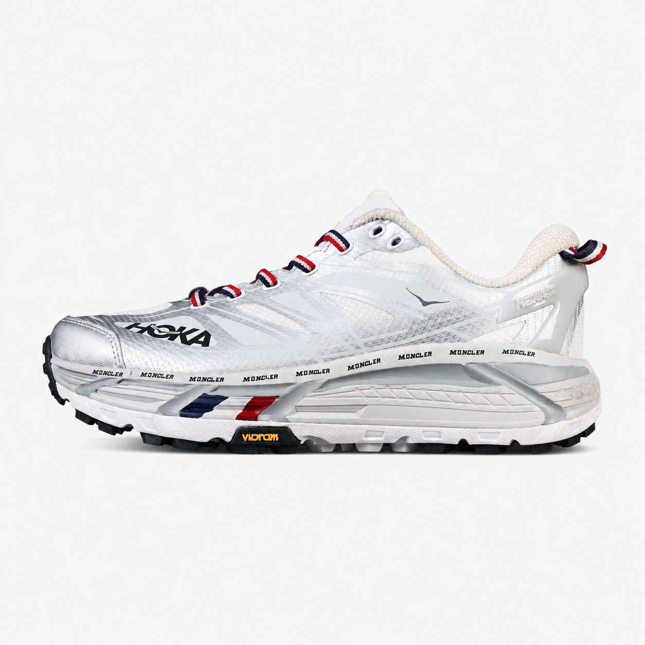 Moncler x Hoka Mafate Speed 2 White Silver Mesh Lightweight Mountain Running Shoes 1129992 NCHMS