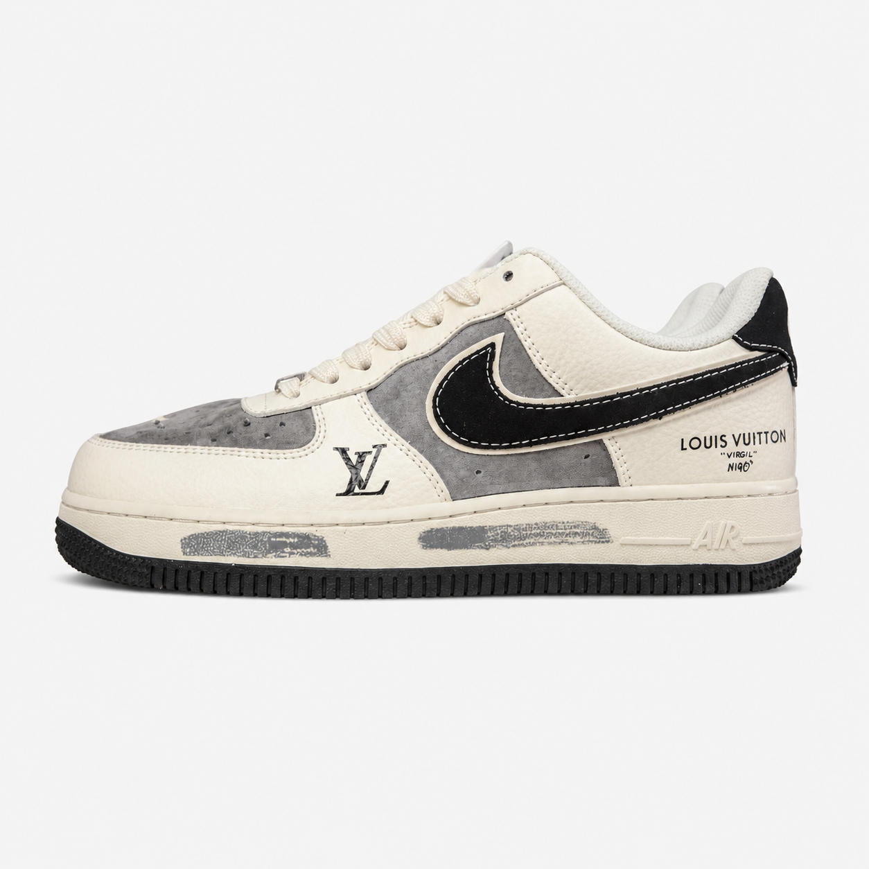 Nike Air Force 1 Low '07 x Louis Vuitton LV Collaboration - White Grey Black KG6699 F33
