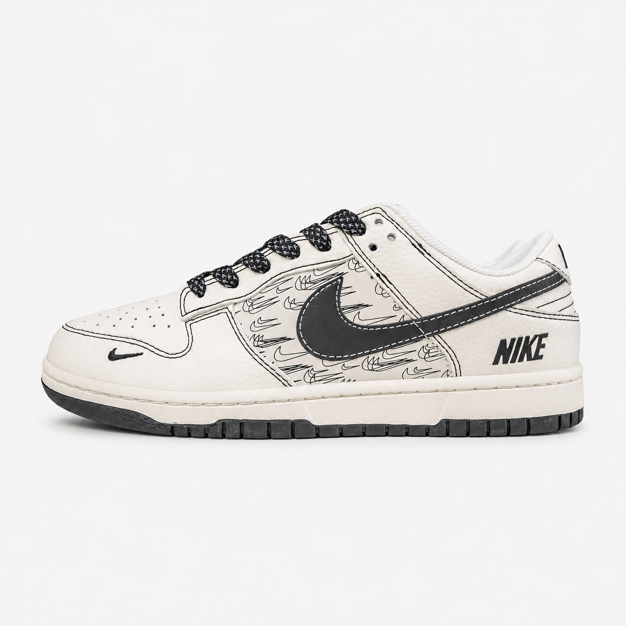 Nike SB Dunk Low Multi-Swoosh Cream Black - HH7518-094 Premium Batch