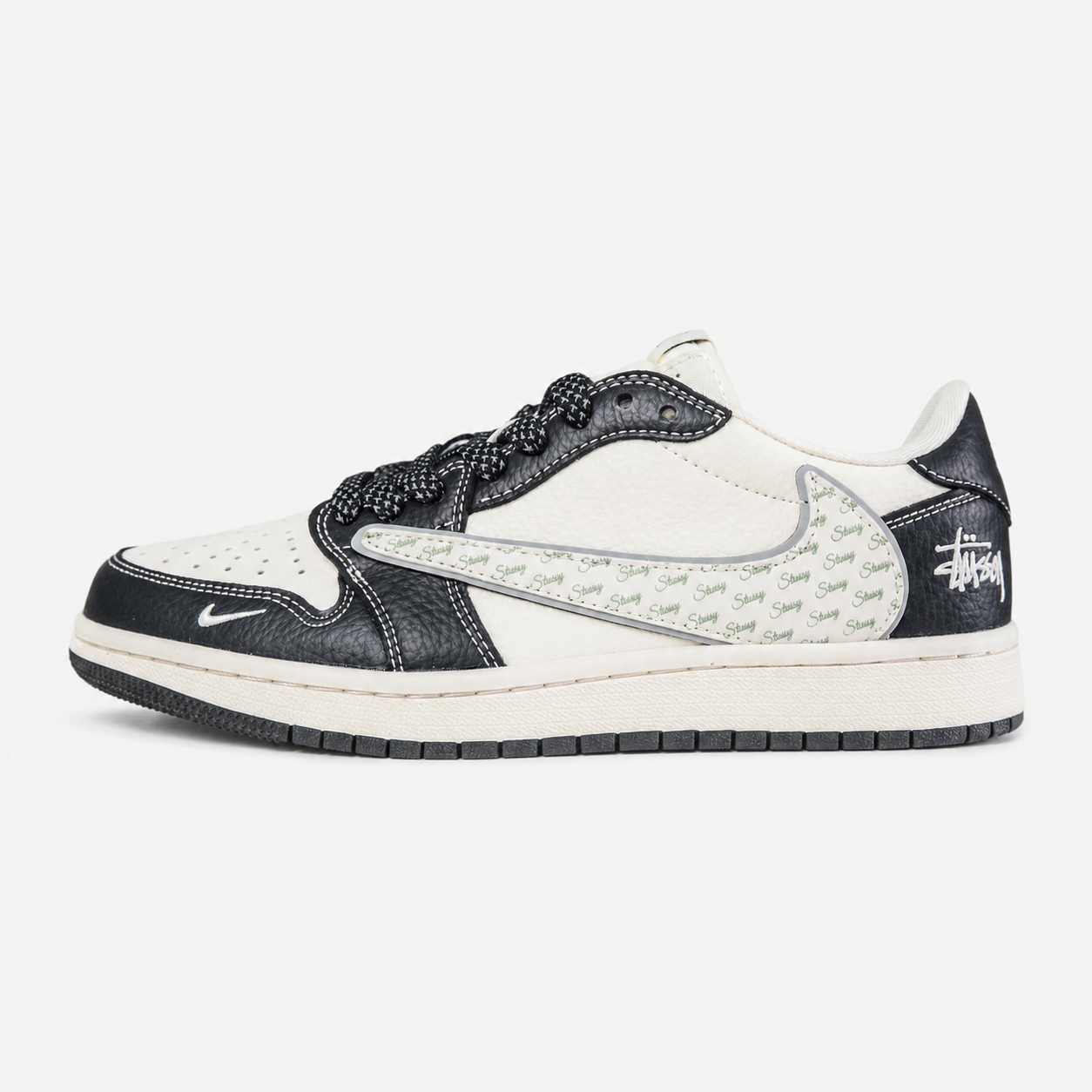 Travis Scott x Stussy x Air Jordan 1 Low OG Custom Black White - HH7518 087